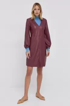 MAX&Co. Rochie culoarea bordo, mini, evazata imagine