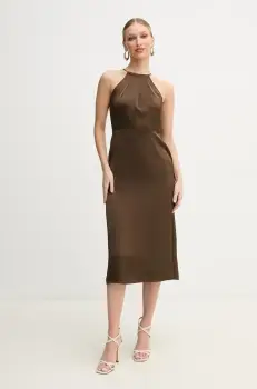 MAX&Co. rochie culoarea maro, midi, drept, 2516221124200 imagine