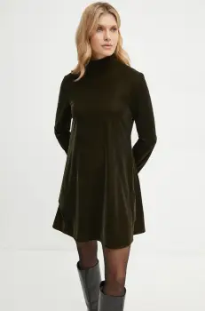 MAX&Co. rochie de catifea culoarea verde, mini, evazati, 2426226014200 imagine