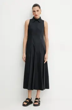 MAX&Co. rochie din bumbac culoarea negru, maxi, evazati, 2516221014200 imagine