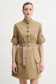 MAX&Co. rochie din bumbac culoarea verde, mini, drept, 2516221084200 imagine