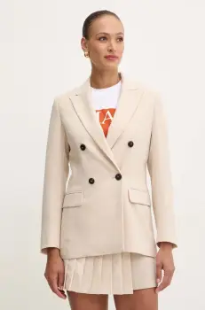 MAX&Co. sacou culoarea bej, cu doua randuri de nasturi, neted, 2428046034200 imagine