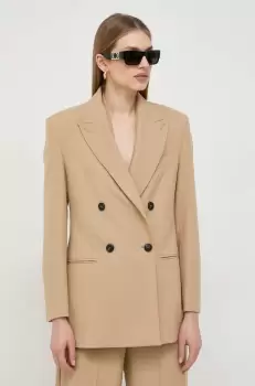 MAX&Co. sacou culoarea bej, cu doua randuri de nasturi, neted imagine