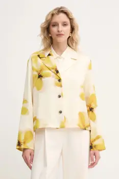 MAX&Co. sacou culoarea galben, un singur rand de nasturi, cu imprimeu, 2526046051200 imagine