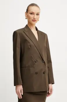 MAX&Co. sacou culoarea maro, cu doua randuri de nasturi, uni, 2516041084200 imagine