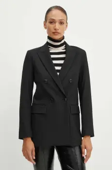 MAX&Co. sacou culoarea negru, cu doua randuri de nasturi, neted, 2428046024200 imagine