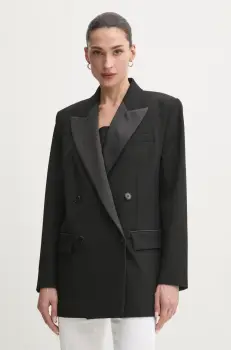 MAX&Co. sacou culoarea negru, cu doua randuri de nasturi, neted, 2516041011200 imagine