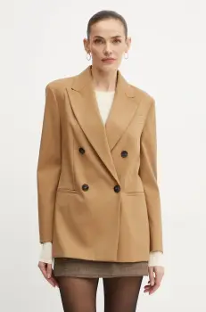 MAX&Co. sacou din lana culoarea maro, cu doua randuri de nasturi, neted, 2426046043200 imagine