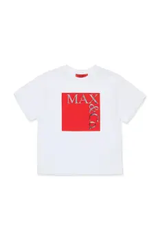 MAX&Co. tricou de bumbac pentru copii MAXT1F T-SHIRT culoarea alb, MX0005 imagine