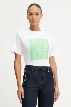 MAX&Co. tricou din bumbac culoarea alb, 2518971024200 imagine