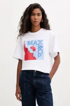 MAX&Co. tricou din bumbac culoarea alb, 2528976031200 imagine