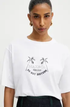 MAX&Co. tricou din bumbac femei, culoarea alb, 2516941083200 imagine