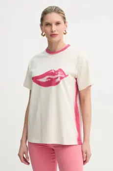 MAX&Co. tricou din bumbac x DC femei, culoarea bej, 2518971011200 imagine