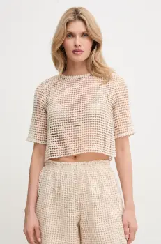 MAX&Co. tricou femei, culoarea bej, 2516941064200 imagine