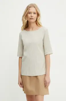 Max Mara Leisure bluza femei, culoarea bej, uni, 2516941028600 imagine