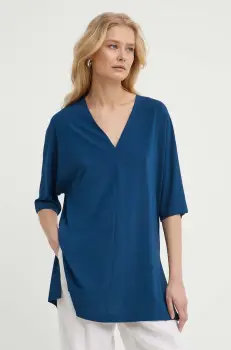 Max Mara Leisure bluza femei, culoarea bleumarin, uni, 2416941068600 2416940000000 imagine
