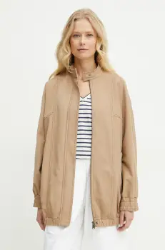 Max Mara Leisure geaca culoarea bej, de tranzitie, oversize, 2516911018600 imagine