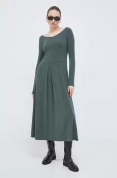 Max Mara Leisure rochie culoarea verde, midi, evazati imagine