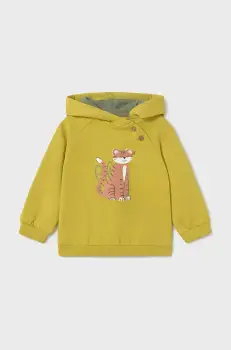 Mayoral bluza bebe culoarea verde, cu gluga, cu imprimeu, 1467 imagine