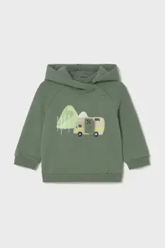 Mayoral bluza bebe culoarea verde, cu gluga, cu imprimeu, 2416 imagine
