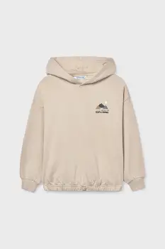 Mayoral bluza copii culoarea bej, cu gluga, cu imprimeu, 7425 imagine