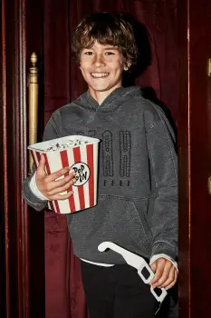 Mayoral bluza copii culoarea gri, cu gluga, cu imprimeu, 7402 imagine