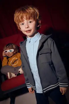 Mayoral bluza copii culoarea gri, cu gluga, uni, 4427 imagine