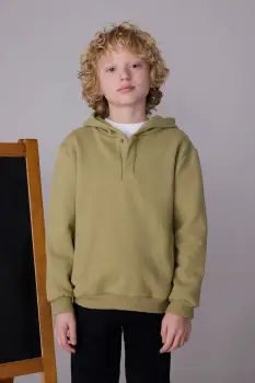Mayoral bluza copii culoarea verde, cu gluga, uni, 7407 imagine