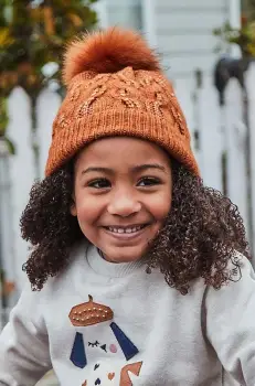 Mayoral caciula copii culoarea maro, din tricot gros, 10834 imagine