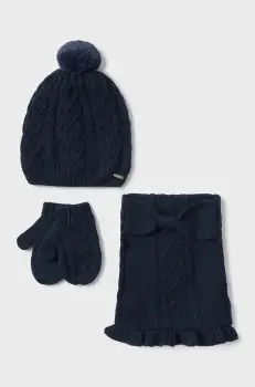 Mayoral caciula, fular si manusi copii culoarea albastru marin, 10768 imagine