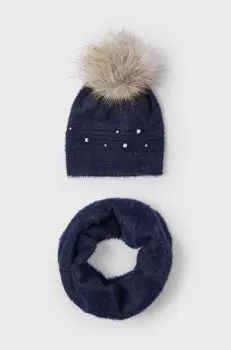 Mayoral caciula si manusi copii culoarea albastru marin, 10825 imagine