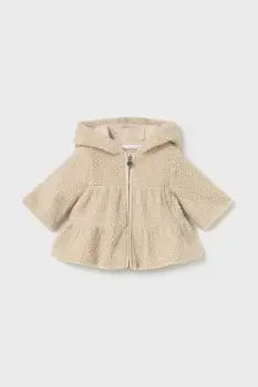 Mayoral Newborn bluza bebe culoarea bej, cu gluga, uni, 2413 imagine