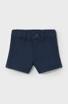 Mayoral Newborn pantaloni scurti din bumbac pentru bebelusi culoarea albastru marin, talie reglabila, 201 imagine