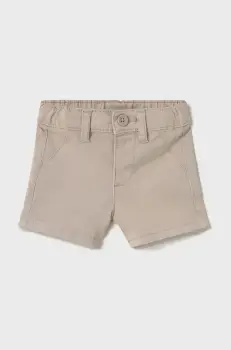 Mayoral Newborn pantaloni scurti din bumbac pentru bebelusi culoarea bej, talie reglabila, 201 imagine