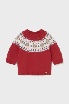 Mayoral Newborn pulover din amestec de lana pentru bebelusi culoarea bordo, 2336 imagine