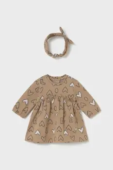 Mayoral Newborn rochie bebe culoarea maro, mini, evazati, 2825 imagine