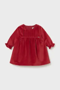 Mayoral Newborn rochie de catifea pentru bebelusi culoarea rosu, mini, evazata imagine
