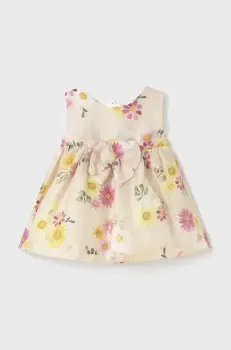 Mayoral Newborn rochie de in pentru bebelusi culoarea galben, mini, evazati, 1863 imagine