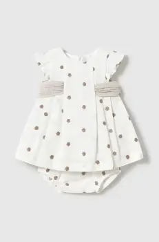 Mayoral Newborn rochie din amestec de in pentru bebelusi culoarea bej, mini, evazati, 1859 imagine