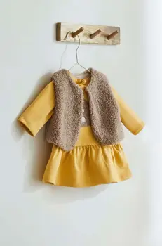 Mayoral Newborn rochie din bumbac pentru bebelusi culoarea galben, mini, evazati, 2807 imagine