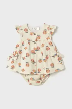 Mayoral Newborn rochie din bumbac pentru bebelusi culoarea portocaliu, mini, evazati, 1851 imagine