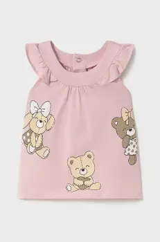 Mayoral Newborn rochie din bumbac pentru bebelusi culoarea roz, mini, evazati, 1852 imagine