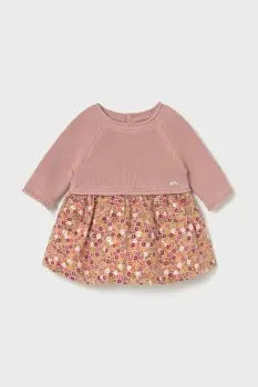 Mayoral Newborn rochie din bumbac pentru bebelusi culoarea roz, mini, evazati, 2821 imagine