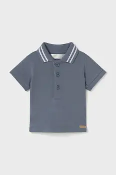 Mayoral Newborn tricouri polo din bumbac pentru bebelusi neted, 190 imagine