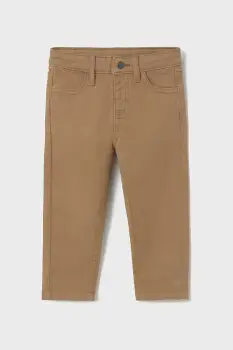 Mayoral pantaloni bebe slim fit basic culoarea maro, uni, 563 imagine