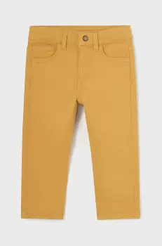 Mayoral pantaloni bebe slim fit culoarea galben, neted imagine