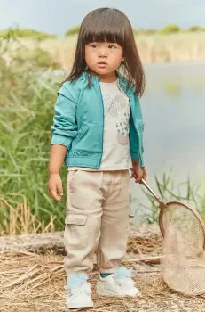 Mayoral pantaloni copii cargo culoarea bej, neted, 1571 imagine