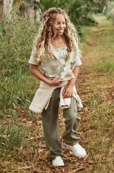 Mayoral pantaloni copii cargo culoarea verde, neted, 6536 imagine