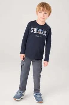 Mayoral pantaloni copii cargo sztruks culoarea gri, neted, 4535 imagine