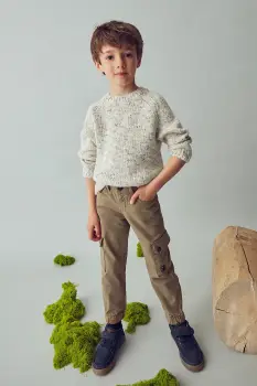 Mayoral pantaloni copii culoarea bej, uni, 4557 imagine